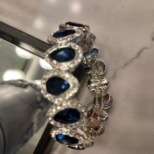 Elegant Silver and Blue Bracelet